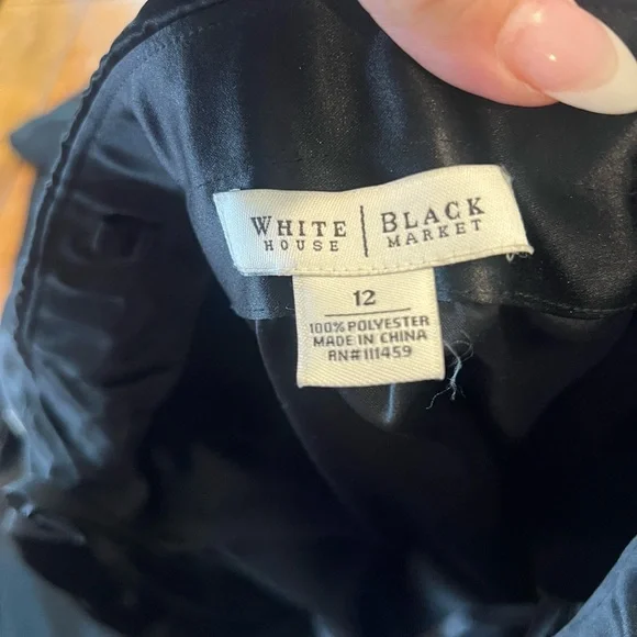 White House Black Market Strapless Black Dress with White Detailing - Picture 3 of 3